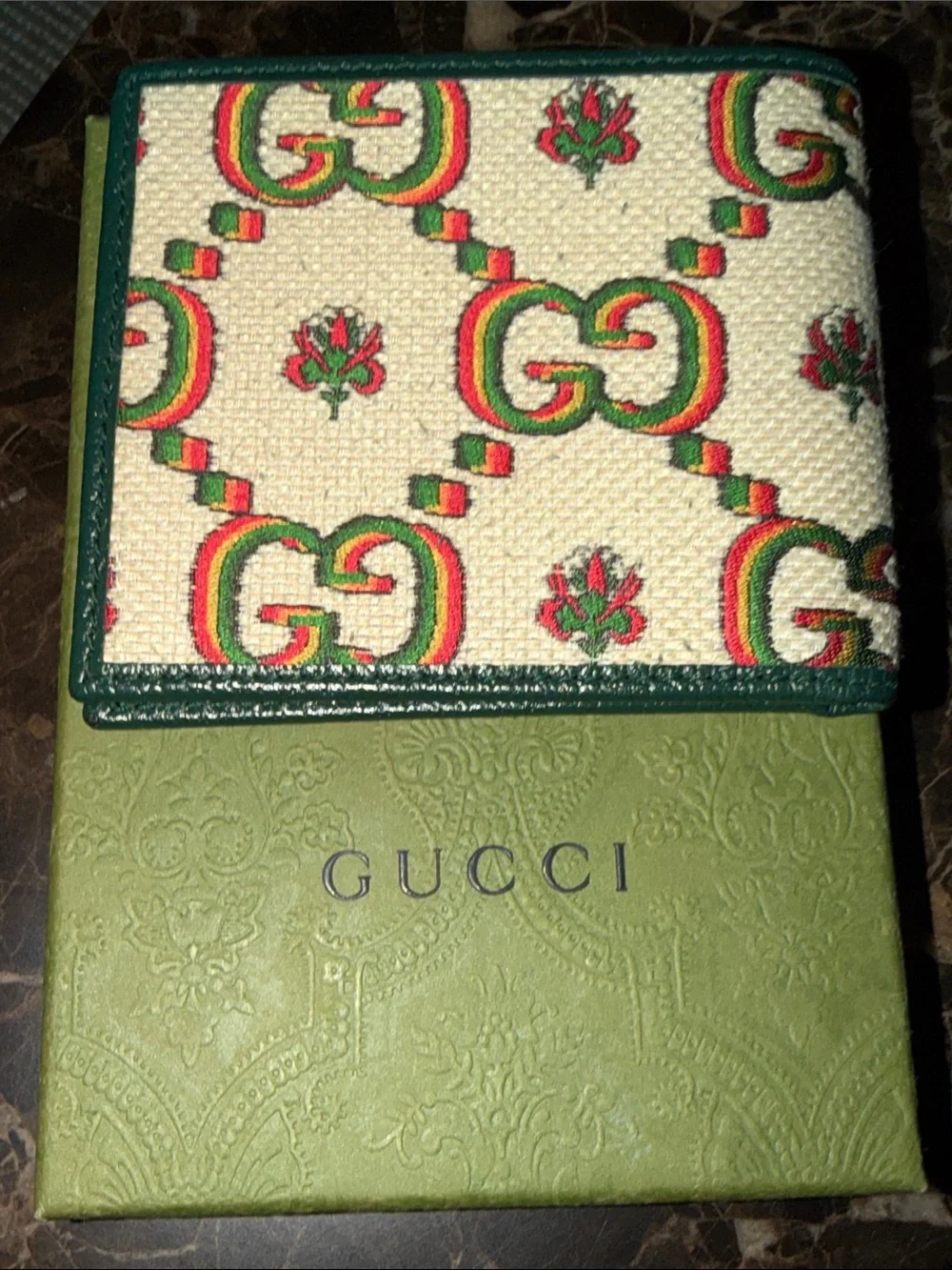Gucci Green Leather Centennial Bi Fold Wallet 100 - Exclusive Limited Edition
